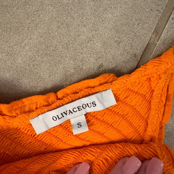 Orange Ruffled Ruched Top - Picture 4 of 4